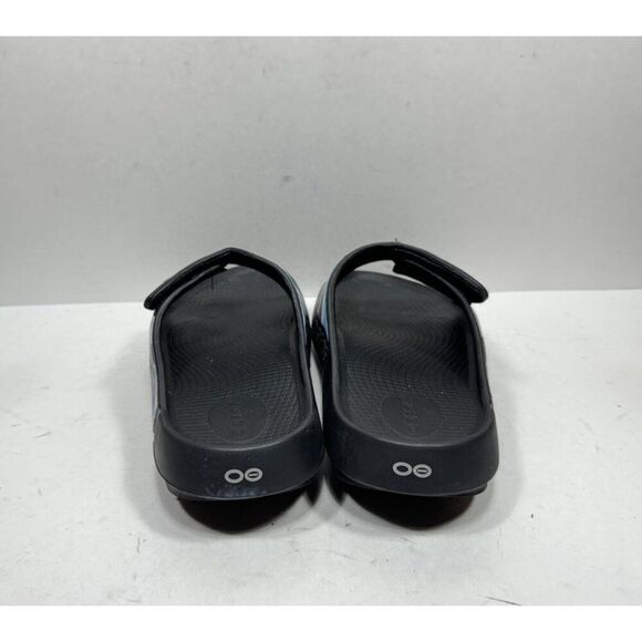 Oofos OOahh Sport Flex Sandals Men’s 9 Black Blue Pink Slip On Comfort - Picture 4 of 7
